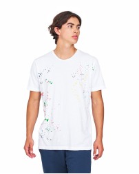 US Blanks US4004   Unisex Made in USA Garment Dye Paint Splatter T-Shirt