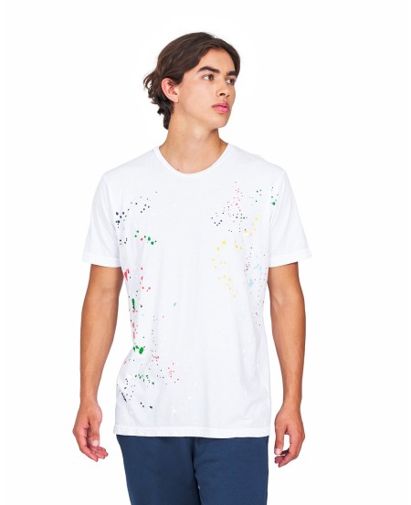 US Blanks US4004   Unisex Made in USA Garment Dye Paint Splatter T-Shirt