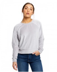 US Blanks US538   Ladies' Velour Long Sleeve Crop T-Shirt