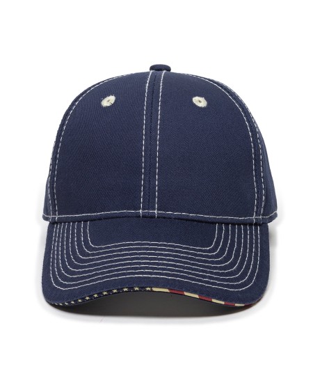 Outdoor Cap USA800 USA Accent Solid Back Cap