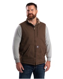 Berne V818 Men's Heartland Sherpa-Lined Washed Duck Vest