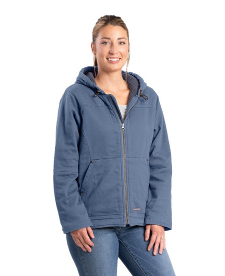 Berne WHJ48   Ladies' Sherpa-Lined Twill Hooded Jacket